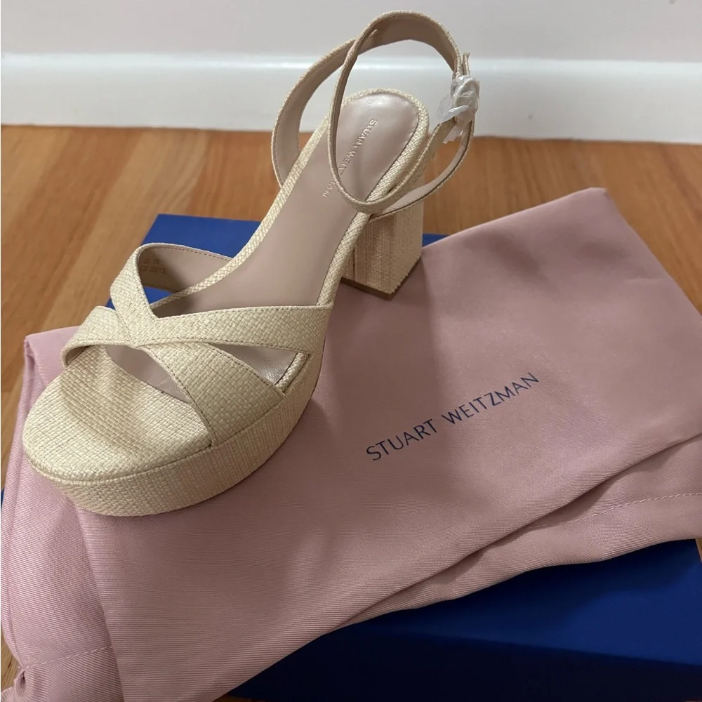 Stuart Weitzman Miami Platform Sandals Ankle Strap Heels - Picture 8 of 8